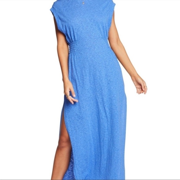 NWT Vitamin A Florence Eco Cotton Long Dress Swimsuit Cover Up in Blue S - Picture 4 of 13